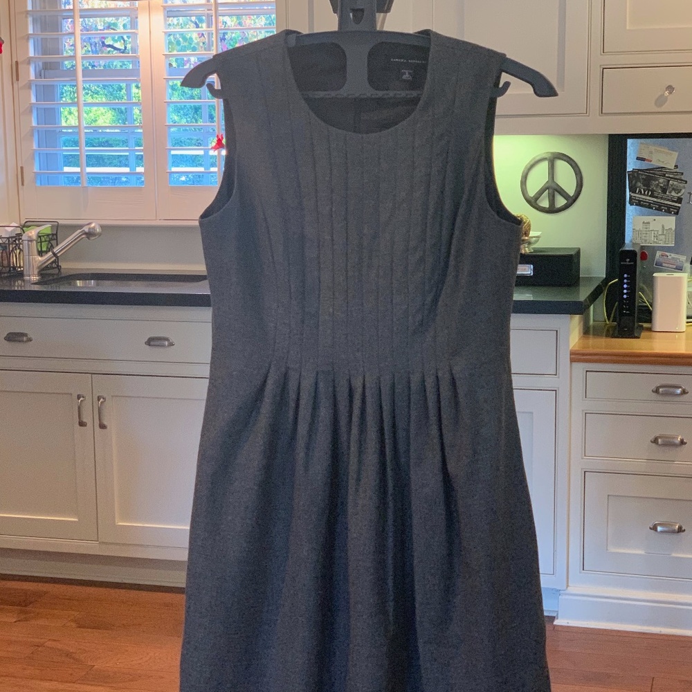 J.Crew Gray Wool Sleeveless Shift Dress with Pockets